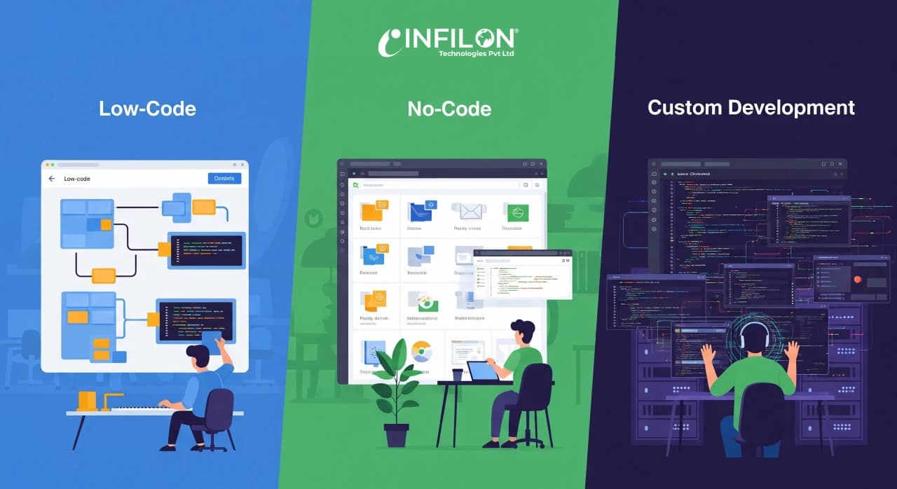 Low-Code vs No-Code vs Custom Development: A Complete Guide